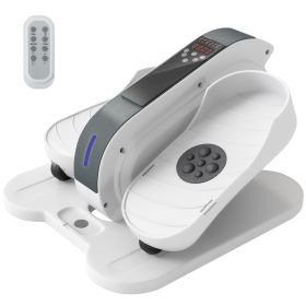 Under Desk Elliptical Machine, Ellipse Leg Exerciser for Seniors with LCD Monitor, Remote Control, and 10 Speeds (Option: White-470x420x310 mm)